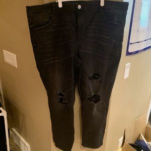 Black American Eagle distressed skinny jeans 22